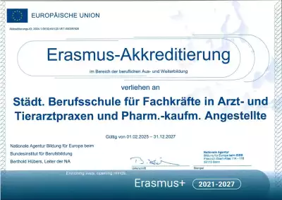 Projekte der Städt. Berufsschule für Fachkräfte in
		Arzt- und Tierarztpraxen und Pharm.-kaufm. Angestellte